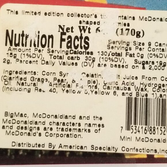 Mini Tin Lunch Box 1998 McDonald's Hamburger Golden Arches Collection Sealed - Picture 14 of 16